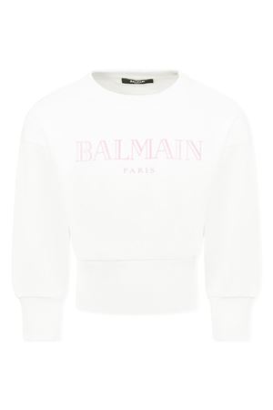 Felpa con stampa logo BALMAIN PARIS KIDS | BW4A20Z0114100RS